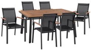 Σετ κήπου Τραπεζαρία HM5242.02 7τεμ Γκρί Polywood - Αλουμίνιο