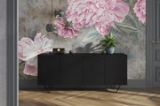 Μπουφές Sky Μαύρο Ματ + Μαύρα Πόδια 190x83x42cm με 4 ντουλάπια &amp; τρίγωνα πόδια - BOG4589