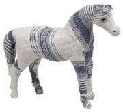 Διακοσμητικό Άλογο 18cm White-Blue LID307 Espiel Ύφασμα