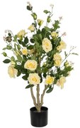 Τεχνητό Δέντρο Roses 21073 50x50x90cm Yellow GloboStar Πολυαιθυλένιο,Ύφασμα