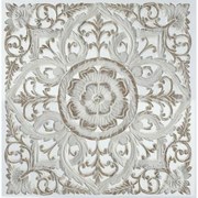 Διακόσμηση τοίχων DKD Home Decor Λευκό Mandala Ξύλο MDF (60 x 2 x 60 cm)