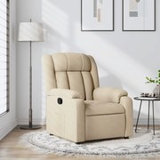 vidaXL Πολυθρόνα Ανακλινόμενη με Κρεμ Ύφασμα από Ύφασμα