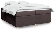 vidaXL Κρεβάτι Boxspring με Στρώμα Σκούρο Καφέ 200x200 εκ. Υφασμάτινο