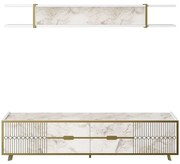 Σύνθεση Τηλεόρασης Frida 788DEC4051 180x37x43cm Marble Effect White-Gold