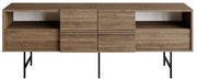 Έπιπλο τηλεόρασης Kevan pakoworld καρυδί-μαύρο πόδι 180x35x65εκ