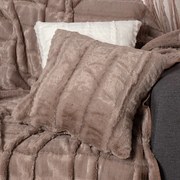 Διακοσμητική Μαξιλαροθήκη Γούνινη (45x45) Silk Fashion Stripe Coffee