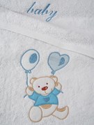 Σετ πετσέτες κεντητές Balloon 05 White/Blue