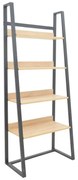 Βιβλιοθήκη Ryder σε Oak - Μαύρο 75x36x185 εκ. 78x36x185 εκ.