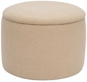 Σκαμπό-μπαούλο Roundy μπουκλέ ύφασμα σε Μπεζ Φ55x41.5εκ 55x55x41.5 εκ.