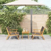 vidaXL Κήπου Καρέκλες με Τραπέζι 3 pcs Γκρι 90 x 45 x 40 cm