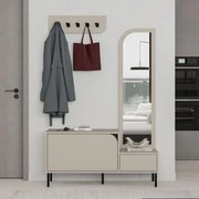 Megapap Έπιπλο Εισόδου Mila Με Κρεμάστρα Sandstone120x37x171,6εκ.