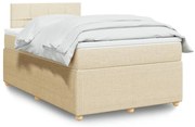 ΚΡΕΒΑΤΙ BOXSPRING ΜΕ ΣΤΡΩΜΑ ΚΡΕΜ 120X200 ΕΚ. ΥΦΑΣΜΑΤΙΝΟ 3287428