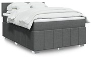 ΚΡΕΒΑΤΙ BOXSPRING ΜΕ ΣΤΡΩΜΑ ΣΚΟΥΡΟ ΓΚΡΙ 140X190 ΕΚ. ΥΦΑΣΜΑΤΙΝΟ 3287057