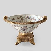 Φοντανιέρα Πορσελάνινη Με Πόδι 819-00156 34x29x21cm White-Gold Estheti Home Πορσελάνη,Polyresin