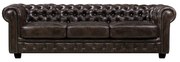 CHESTERFIELD 689 Καναπές 4Θέσιος Σαλονιού Καθιστικού, Δέρμα Απόχρωση Καφέ