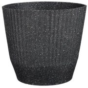 Γλάστρα PVC Terazzo Μαύρο 37x37x33,5 εκ. 9160-8 Supergreens-9160-8-Μαύρο 9160-8