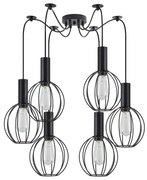 Φωτιστικό Οροφής  SE21-BL-4-BL6-GR2 ADEPT TUBE Black Pendant Black Metal Grid+ - 51W - 100W - 77-8534