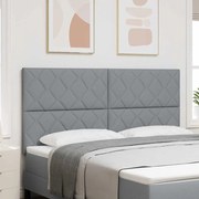 vidaXL LED Κεφαλάρι Σχεδιασμού Διαμαντομπλοκ Ανοιχτό Γκρι 180 εκ Ταπετσαρία