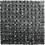 Πατάκι Μπάνιου Αντιολισθητικό 54x54cm Little Pebbles Μαύρο Ημιδιάφανο San Lorentzo 8090BLACK