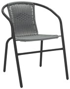 Καρέκλα - Πολυθρόνα Obbi μαύρο μέταλλο-pe γκρι 54x56x73 εκ. 53x59x72 εκ.