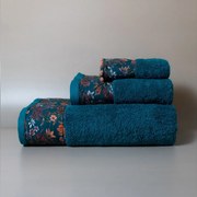 Πετσέτες Μπάνιου (Σετ 3τμχ) White Fabric Wilma Petrol 600gsm