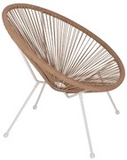 ΠΟΛΥΘΡΟΝΑ ACAPULCO Τ. ΦΩΛΙΑ ΜΕΤΑΛΛΟ ΛΕΥΚΟ ΜΕ TWISTED WICKER HM5871.02 70x73x79 εκ.