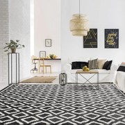 Beauty Home Πατάκι Vibe Art 9577 67x150 Stone White Ανθρακί Λευκό