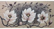 Πίνακας Καμβάς Μανόλιες 15-00-23580 115x55cm Multi Marhome Οριζόντιοι Canvas