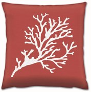 Μαξιλάρι Διακοσμητικό (Με Γέμιση) A14111 Coral-White Aberto Design 43X43 Βαμβάκι-Πολυέστερ