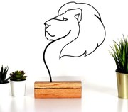 Διακοσμητικό Επιτραπέζιο Lion 533BSG1164 17x3,5x32cm Natural-Black Aberto Design Μέταλλο,Ξύλο