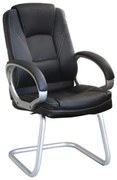WOODWELL ΕΟ278,1VBF6950V Πολυθρόνα Γραφείου Επισκέπτη, Pu Μαύρο 64x65x108cm ΕΟ278,1V