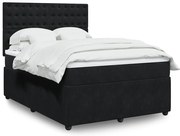 vidaXL Κρεβάτι Boxspring με Στρώμα Μαύρο 160x200 εκ. Βελούδινο