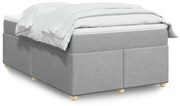 Κρεβάτι Boxspring με Στρώμα Ανοιχτό Γκρι 120x190 εκ. Υφασμάτινο