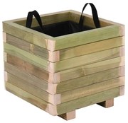 FLOWER POT WOOD Γλάστρα, Εμποτισμού Pine, Απόχρωση Φυσικό, 30x30x32cm 30x30x32cm