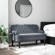 vidaXL Παγκάκι με Πλάτη Σκούρο Γκρι 119,5x64,5x75 εκ. Βελούδινο