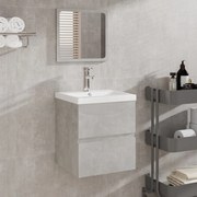 vidaXL Ντουλάπι Μπάνιου με Νιπτήρα και Καθρέφτη Γκρι