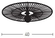 Πλαφονιέρα Φωτιστικό Οροφής 40cm E27 40W IP20 Zambelis-19253-Μαύρο 19253