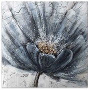 Πίνακας σε καμβά "Blue Flower" Megapap ψηφιακής εκτύπωσης 100x100x3εκ.-GP033-0035