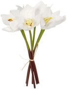 Τεχνητό Μπουκέτο Orchid 21151 26cm White GloboStar Ύφασμα