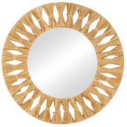 Καθρέπτης Zanlein Inart sisal σε φυσική απόχρωση Φ50x8εκ 50x50x8 εκ.