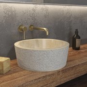 KARAG TIMUR Νιπτήρας επικαθήμενος πέτρινος TIMUR Cream KARAG Ø40x15cm KARAG-5206836064949