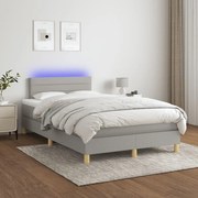 ΚΡΕΒΑΤΙ BOXSPRING ΜΕ ΣΤΡΩΜΑ &amp; LED ΑΝ.ΓΚΡΙ 120X200 ΕΚ ΥΦΑΣΜΑΤΙΝΟ 3133781