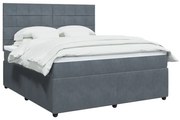 ΚΡΕΒΑΤΙ BOXSPRING ΜΕ ΣΤΡΩΜΑ ΣΚΟΥΡΟ ΓΚΡΙ 180X200 ΕΚ. ΒΕΛΟΥΔΙΝΟ 3292407