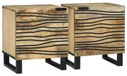 vidaXL Κομοδίνο 2 pcs Καφέ 40 x 33 x 46 εκ. Μασίφ ξύλο μάνγκο