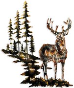 Διακοσμητικό Τοίχου Deer 930DYU1217 65x79cm Multi-Gold Wallity Metal