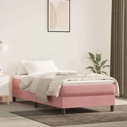 vidaXL Στρώμα με Pocket Springs Ροζ 80x220x20 εκ. Βελούδινο