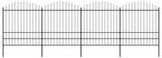 vidaXL Κάγκελα Περίφραξης με Λόγχες Μαύρα (1,75-2) x 6,8 μ. Ατσάλινα
