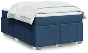 vidaXL Κρεβάτι Boxspring με Στρώμα Μπλε 120x190 εκ. Υφασμάτινο