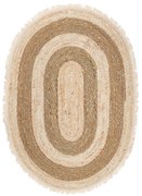Χαλί Jute-Βαμβακερό Boho Οβάλ 70x100εκ. Καφέ-Natural iliadis 90158