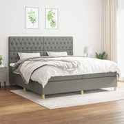 ΚΡΕΒΑΤΙ BOXSPRING ΜΕ ΣΤΡΩΜΑ ΣΚΟΥΡΟ ΓΚΡΙ 200X200 ΕΚ. ΥΦΑΣΜΑΤΙΝΟ 3142602